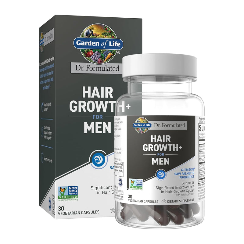 Hair Growth+ for Men, 30 Vegetarian Capsules by Garden of Life