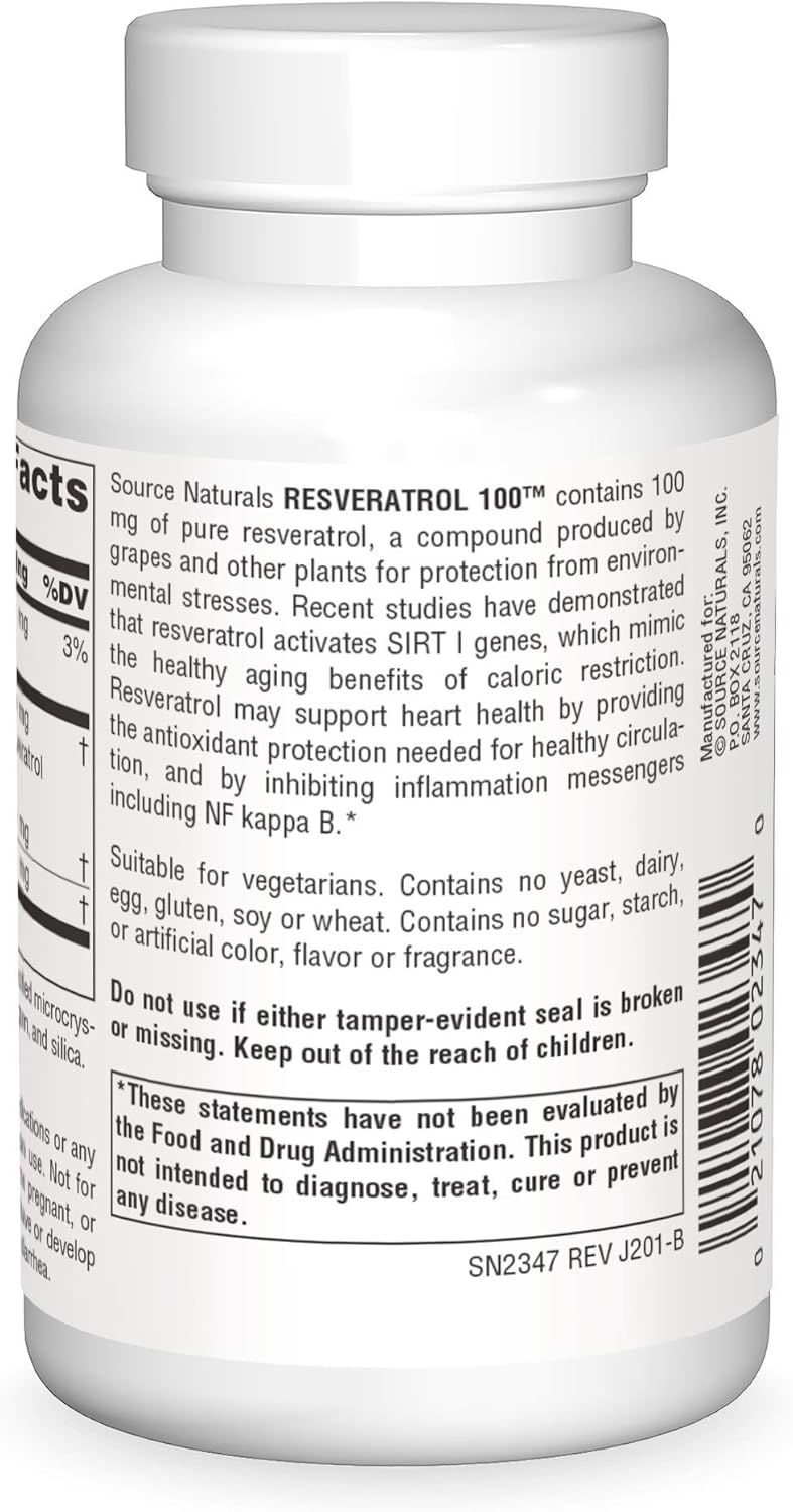 Resveratrol 100,  100 mg-240 Tablets by Source Naturals