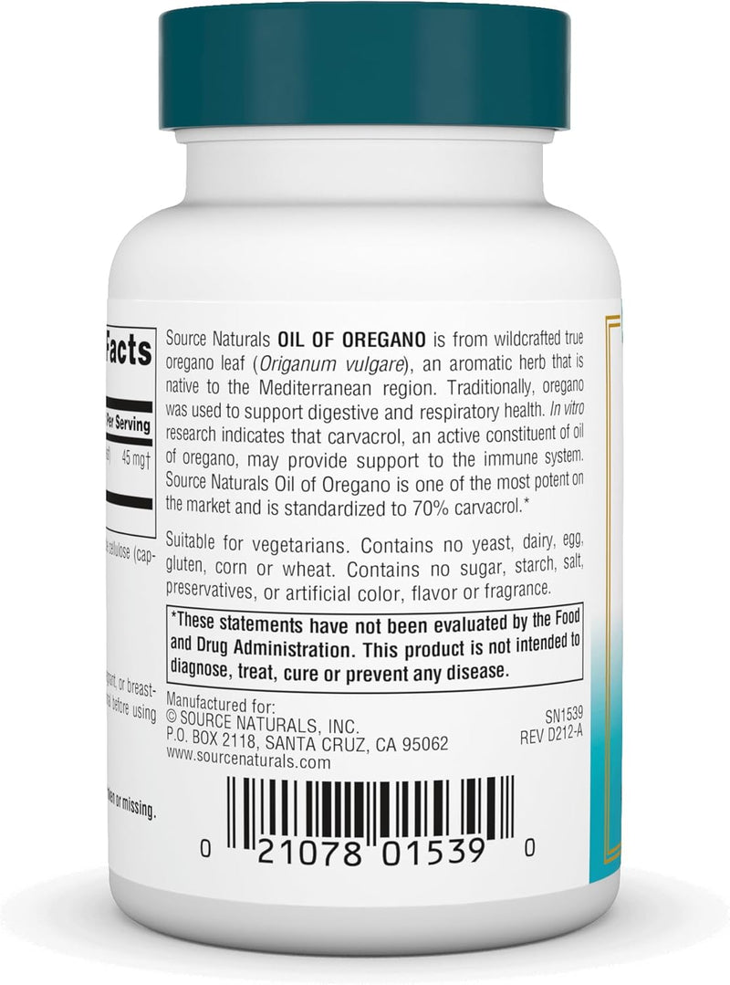 Wellness Oil of Oregano 60 Vegetarian Capsules