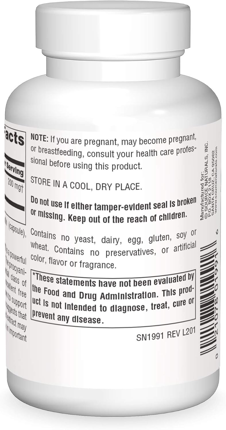 Grape Seed Extract, 200 mg - 90 Capsules by Source Naturals