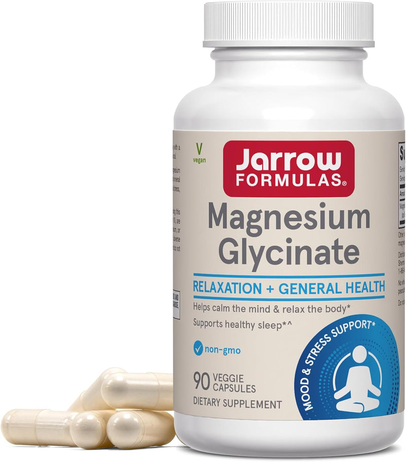 Magnesium Glycinate 360 mg - 90 Veggie Capsules by Jarrow Formulas