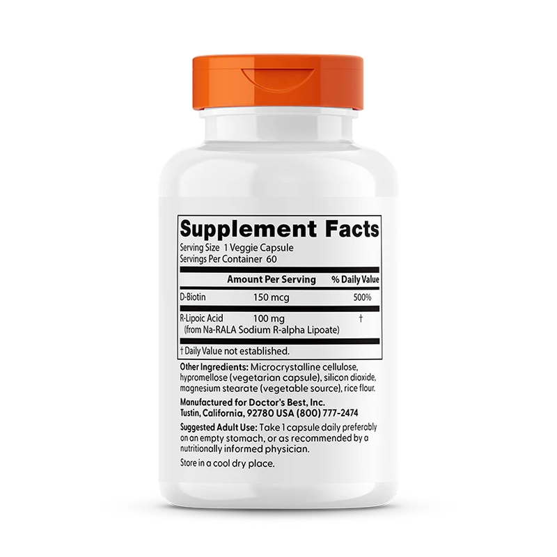 Stabilized R-Lipoic Acid 100 mg 60 Veggie Caps