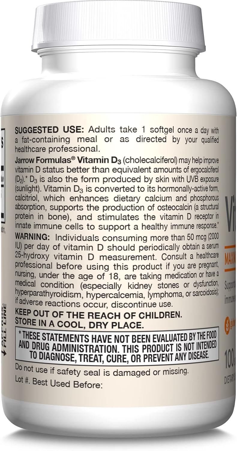 Cholecalciferol Vitamin D3 25 mcg (1000 IU) 200 Softgels