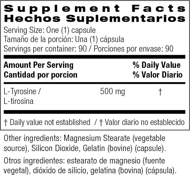 L-Tyrosine 500 mg 90 Caps