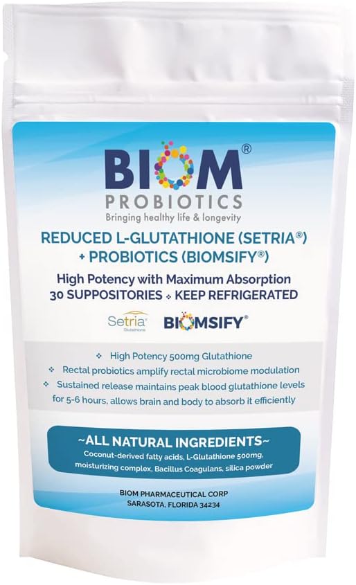 Reduced L-Glutathione + Probiotic Suppository - 30 Count