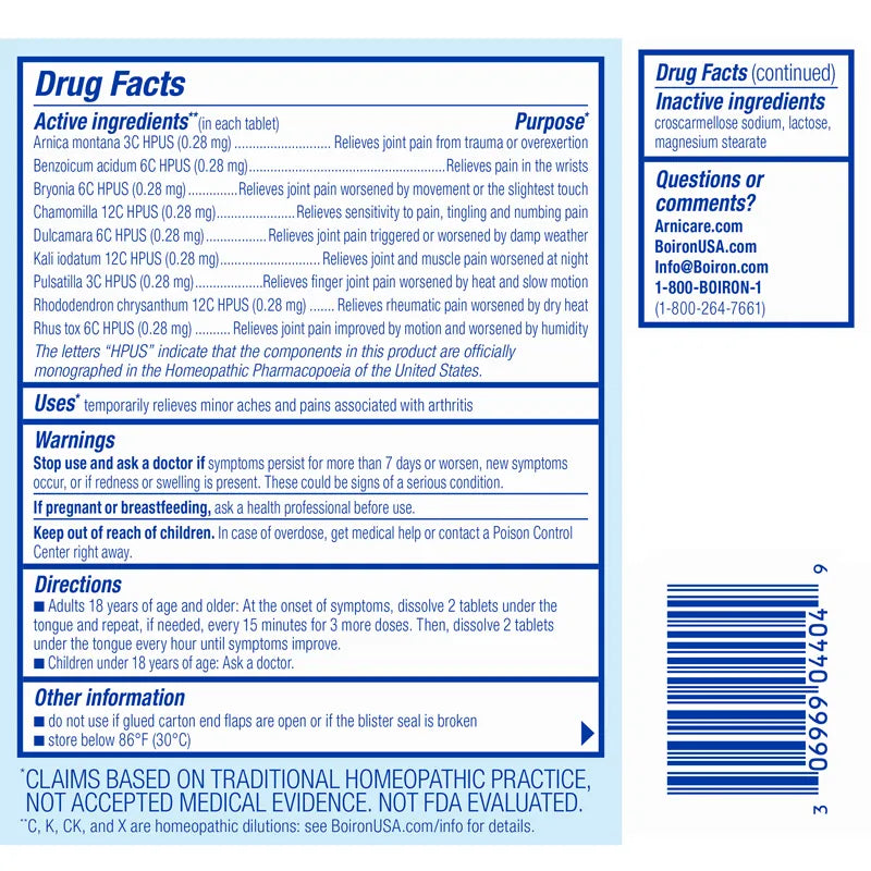 Arnicare Arthritis 60 Meltaway Tablets by Boiron