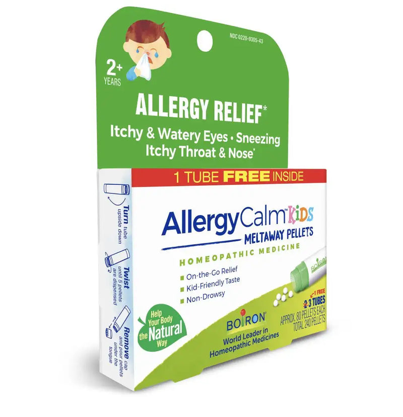 AllergyCalm Kids Meltaway Pellets 2+1 Tubes (total 240 Meltaway Pellets) by Boiron