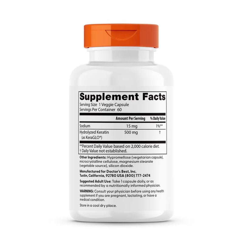 Hydrolyzed Keratin, 500 mg 60 Veggie Caps, by Doctor&