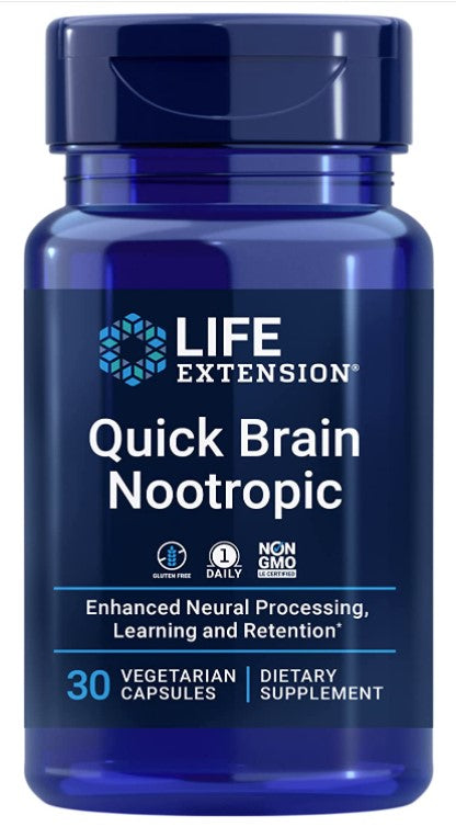 Quick Brain Nootropic, 30 Vegetarian Capsules, by Life Extension