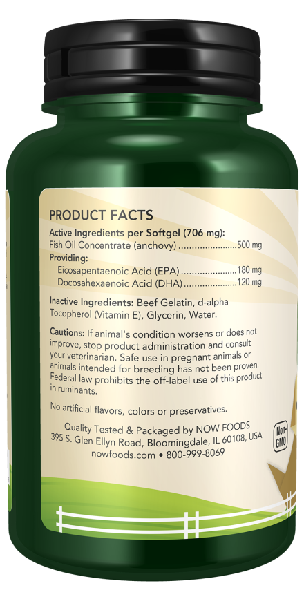 Omega-3 Mini Gels for Dogs and Cats 150 Softgels by NOW