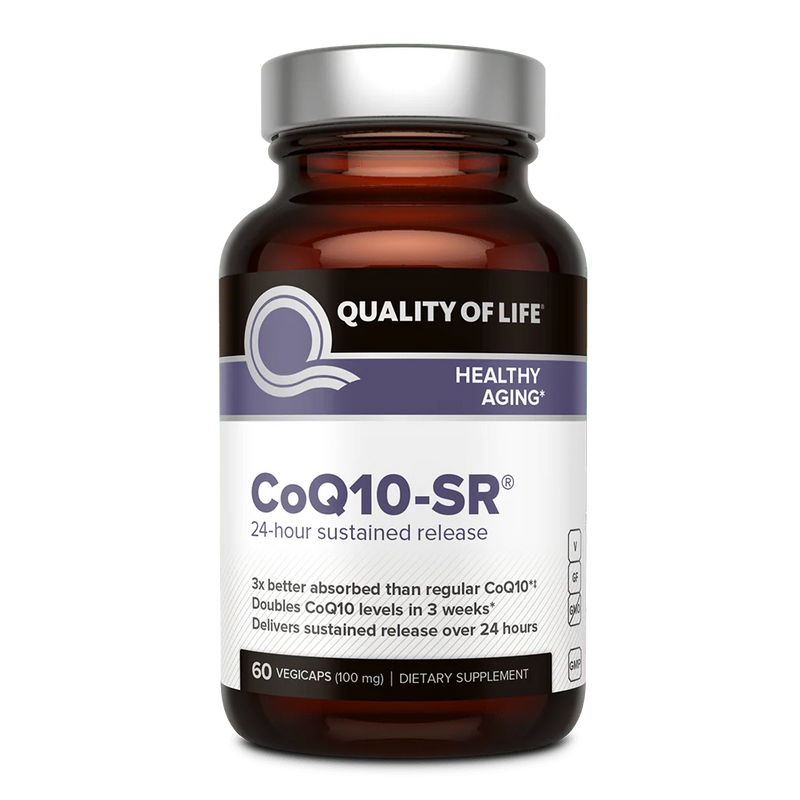 CoQ10-SR (24 hour sustained release) 100 mg 60 Vegicaps by Quality of Life