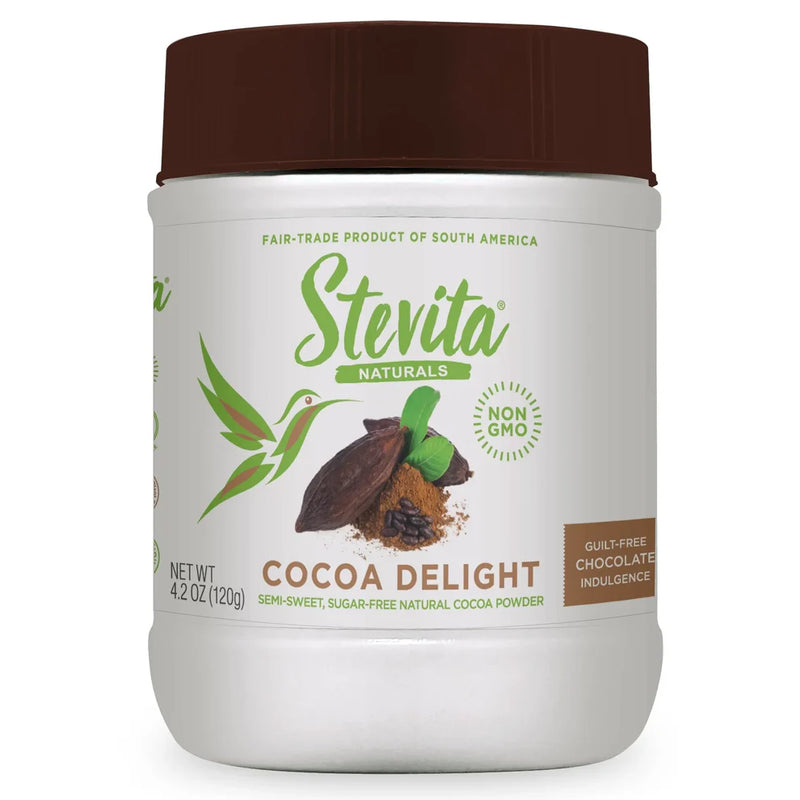 Cocoa Delight Sugar Free Semi Sweet Cocoa Powder 4.2 oz (120 g) by Stevita Naturals