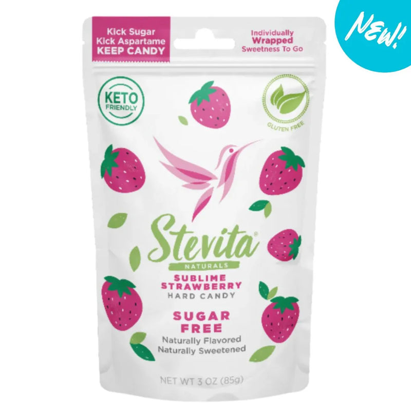 Sugar Free Sublime Strawberry Hard Candy Pouch 3 oz (85 g) by Stevita Naturals
