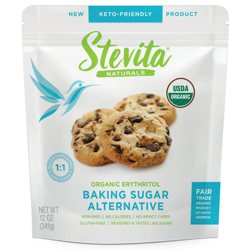 Organic Erythritol Keto Baking Sugar Bake-It-Better Alternative Pouch 12 oz (341 g) by Stevita Naturals
