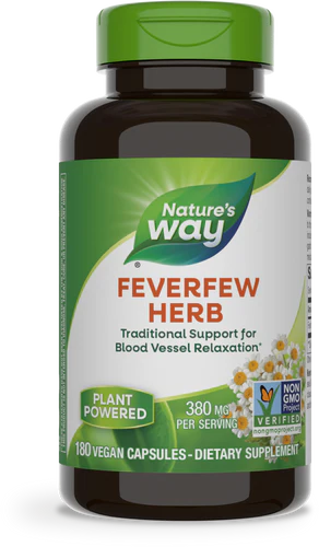 Feverfew Leaves 380 mg 180 Vegetarian Capsules