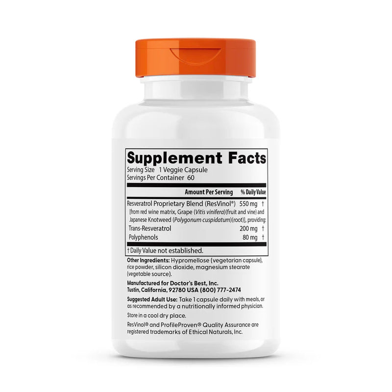 Trans-Resveratrol 200 mg 60 Veggie Caps