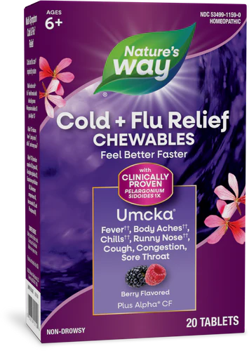 Umcka Cold+Flu Berry Flavor 20 Chewable Tablets