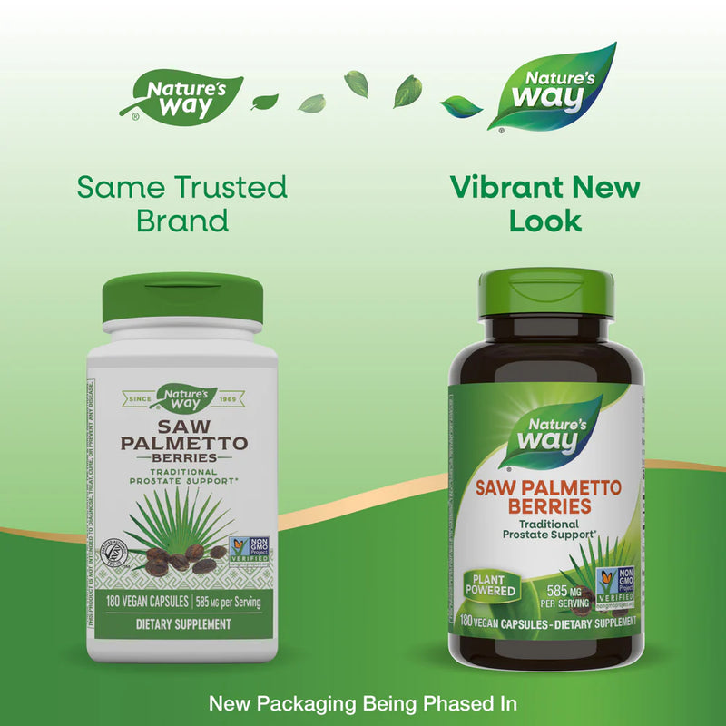 Saw Palmetto Berries 585 mg 180 Vegetarian Capsules by Nature&