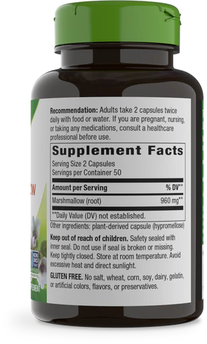 Marshmallow Root 480 mg 100 Veg Capsules by Nature&