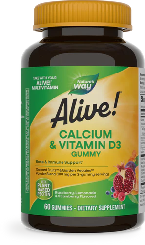 Alive! Calcium + D3 Gummies 60 Gummies