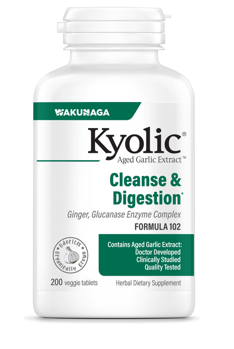 Formula 102 Aged Garlic Extract Candida Cleanse & Digestion 200 Vegetarian Tablets