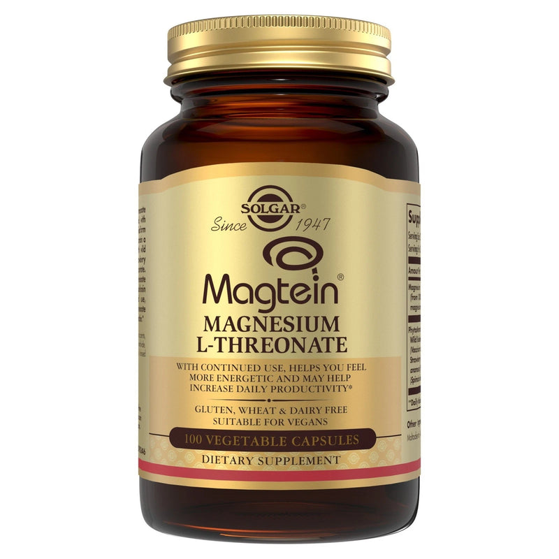 Magtein Magnesium L-Threonate  100 Vegetable Capsules by Solgar