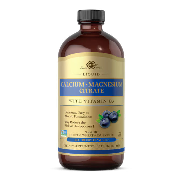 Calcium Magnesium Citrate Liquid with Vitamin D3 Natural Blueberry 16 fl oz (473 ml)
