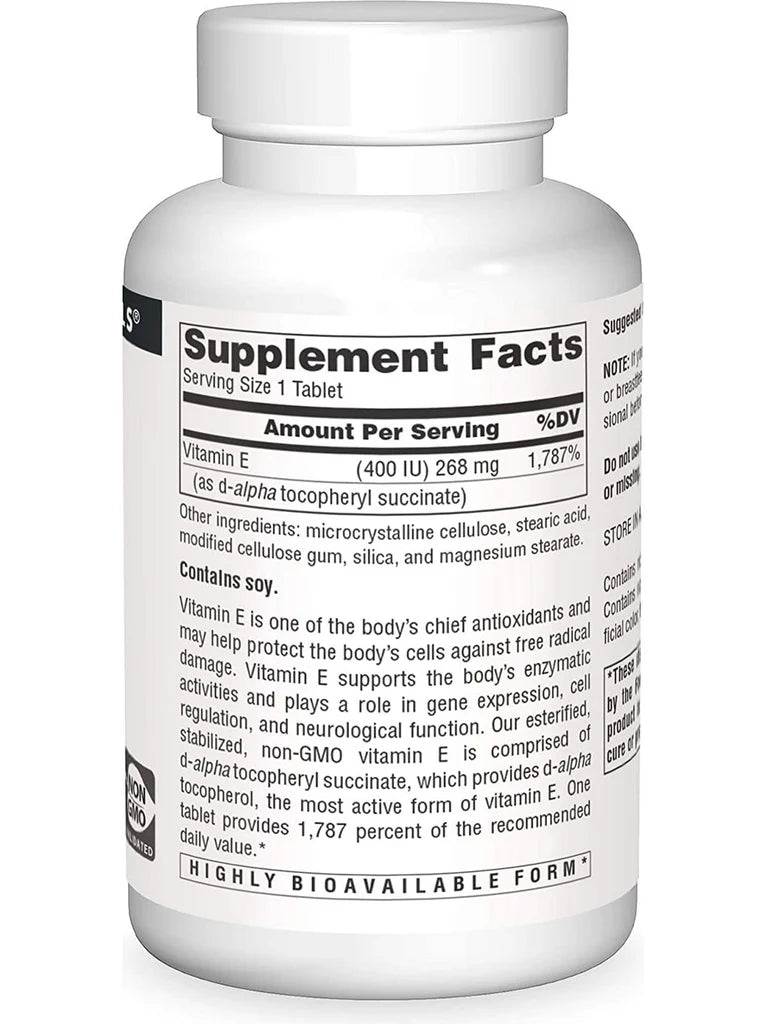 Vitamin E, Non-GMO 400 IU 120 Tablet by Source Naturals