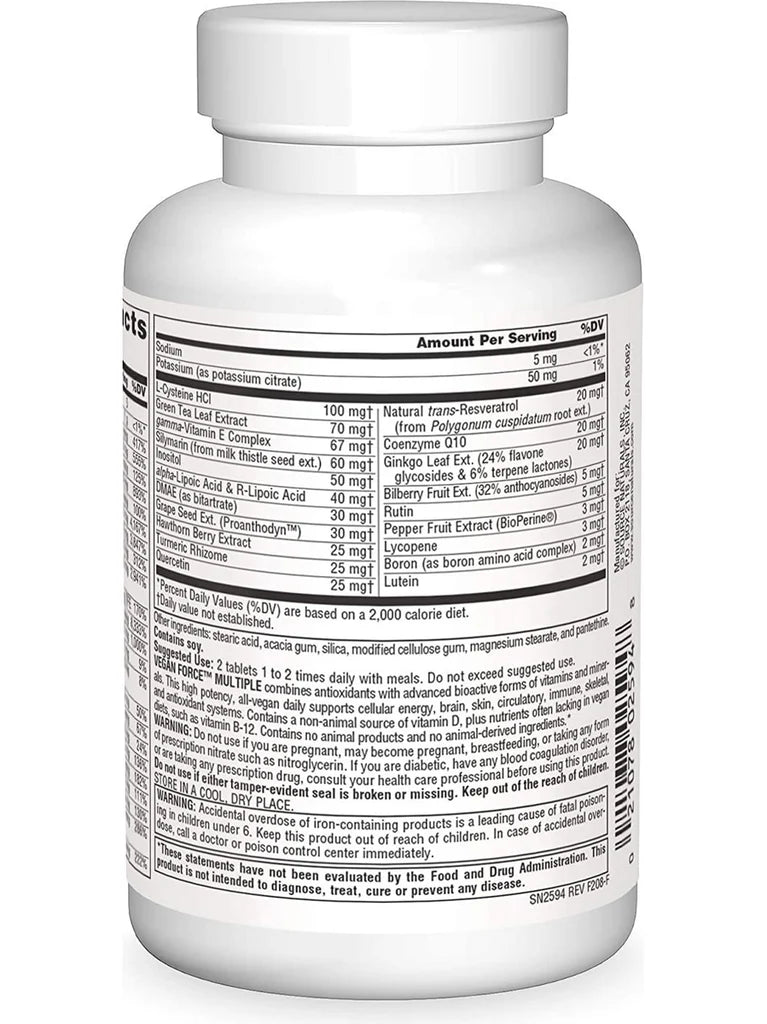 Vegan True® Vegan Force™ Multiple, 60 Tablets by Source Naturals