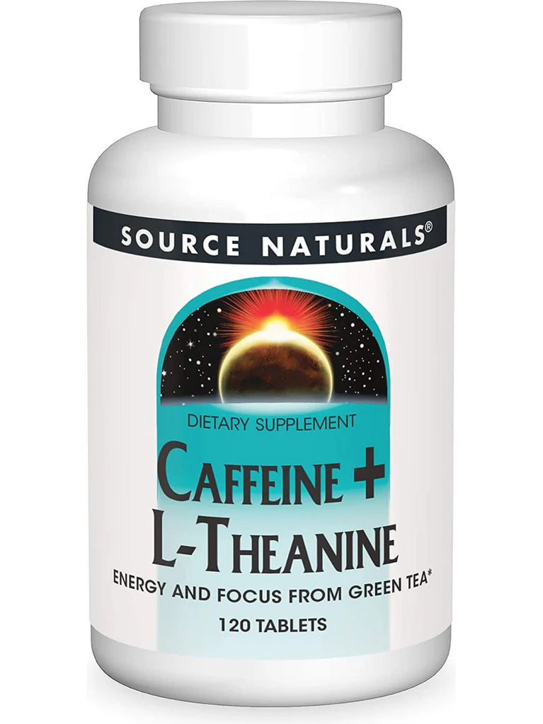 Caffeine + L-Theanine 120 Tablets by Source Naturals