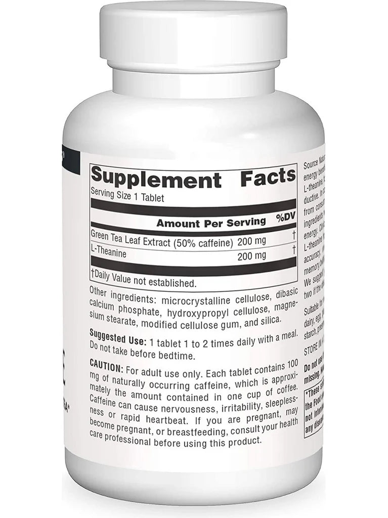 Caffeine + L-Theanine 240 Tablets by Source Naturals