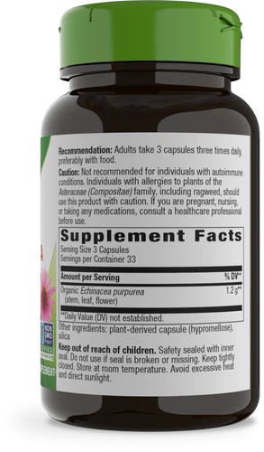 Echinacea Purpurea Herb 400 mg 100 Vegetarian Capsules