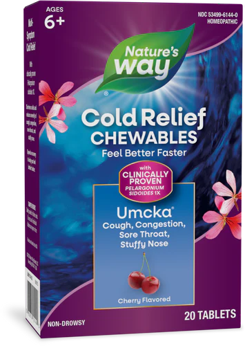 Umcka ColdCare Cherry Flavor 20 Chewable Tablets