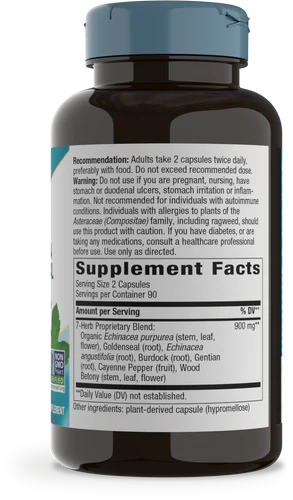 Echinacea Goldenseal 450 mg 180 Vegetarian Capsules by Nature&