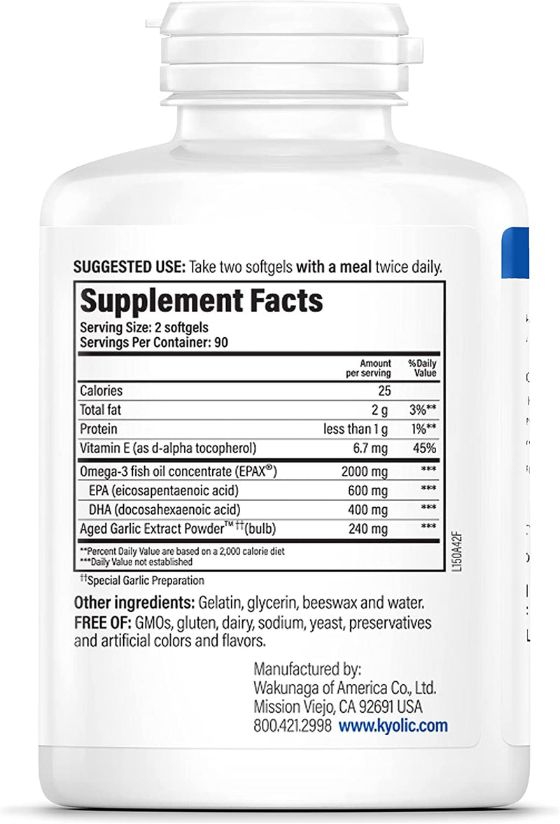 Kyolic® Aged Garlic Extract™ Cholesterol & Circulation Health 180 Softgels