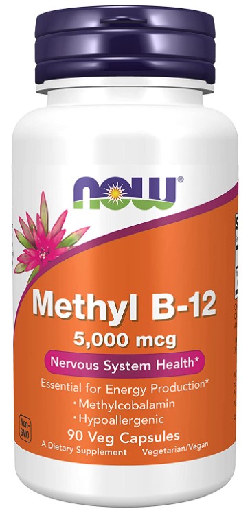 Methyl B-12 5000 mcg 90 Veg Capsules, by NOW