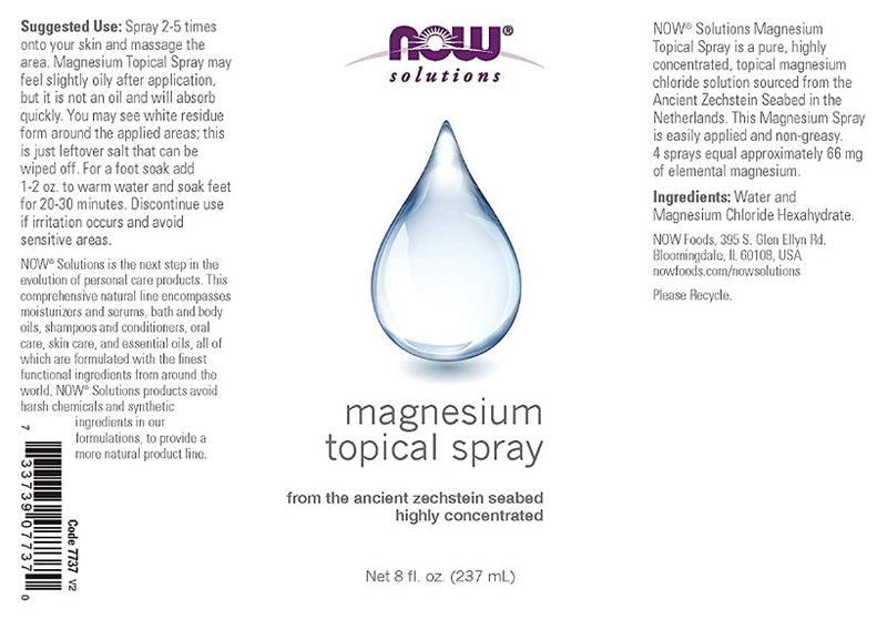 Magnesium Topical Spray, 8 fl oz (237 ml) by NOW- 2 PACK